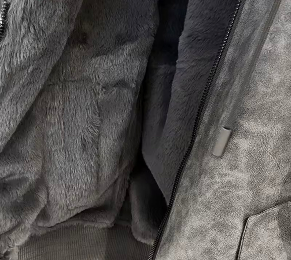 Chaqueta urbana de invierno con capucha y cierre frontal