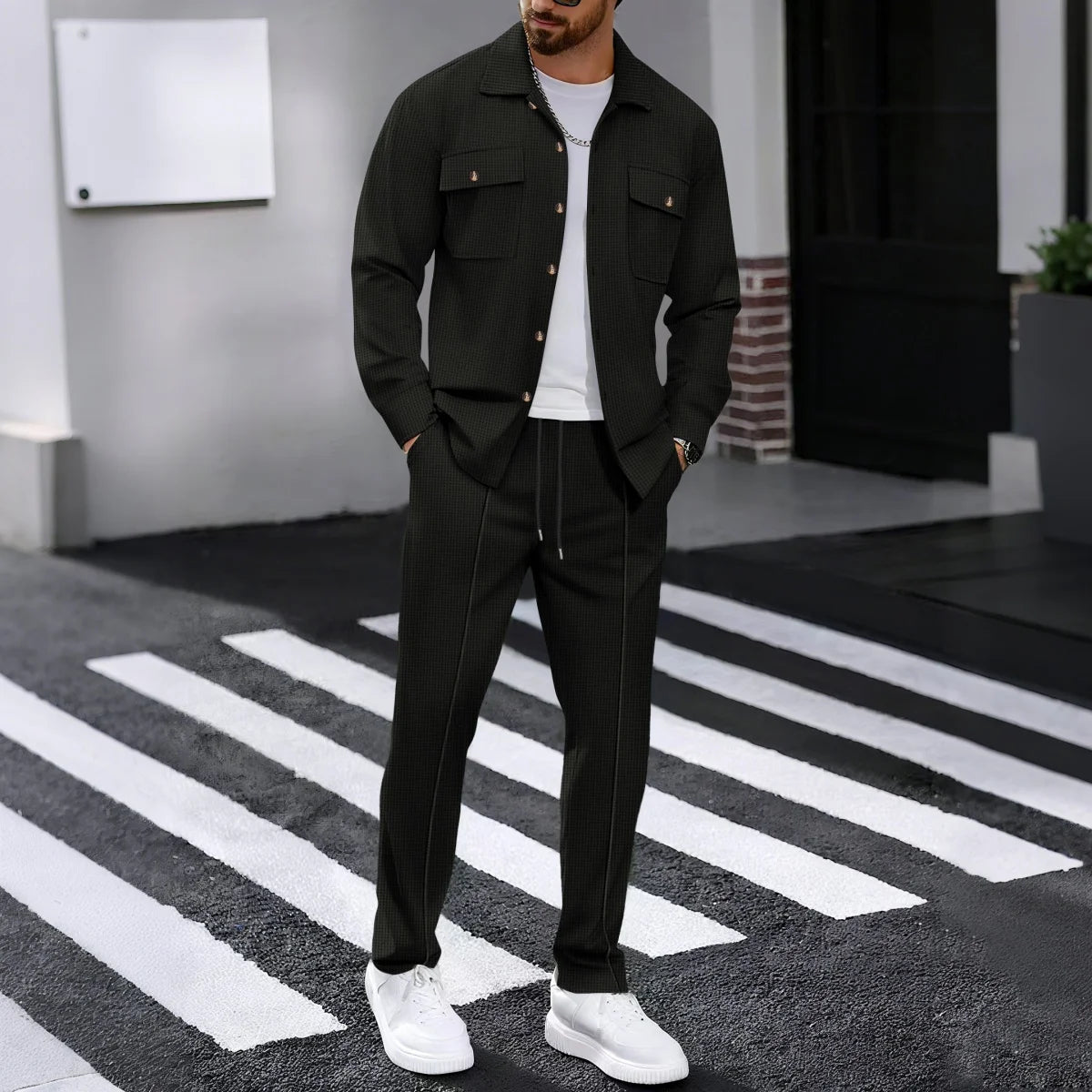 Conjunto informal de dos piezas para hombre (chaqueta y pantalón incluido)